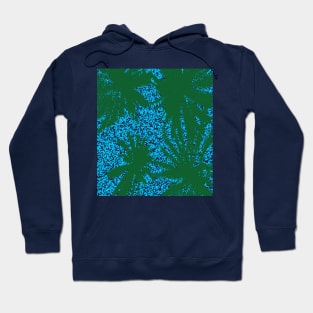 Palm Trees Blue Sky Abstract Background Silhouette Art Hoodie